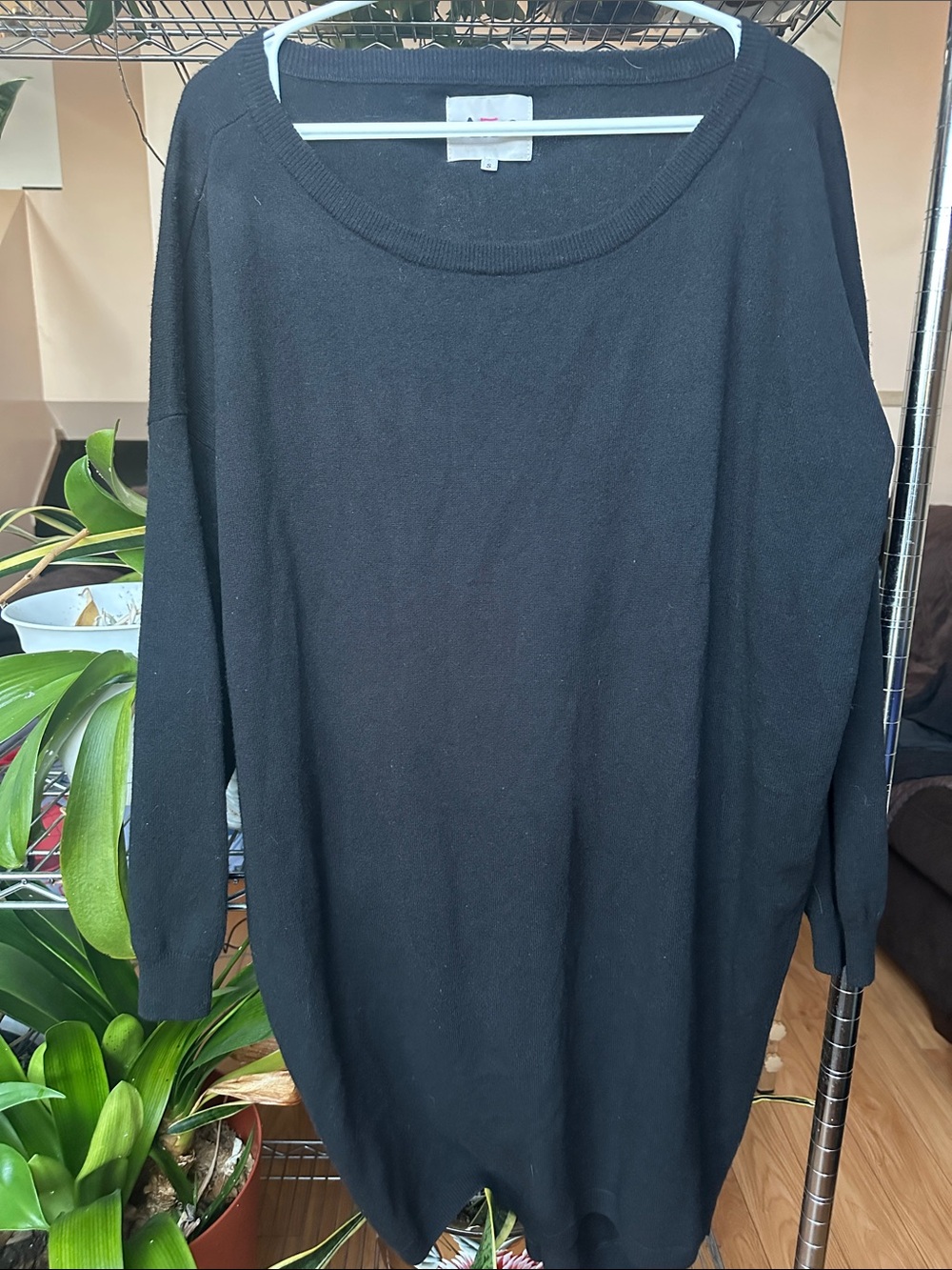 Acne Oversized Black Scoop Neck Sweater